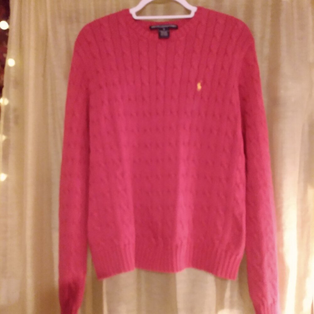 Ralph Lauren Golf 100% Cotton Cable-Knit  Sweater Pink -XL